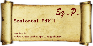 Szalontai Pál névjegykártya