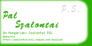 pal szalontai business card